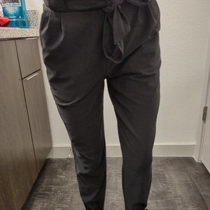 Black dressy pants with ties and pockets